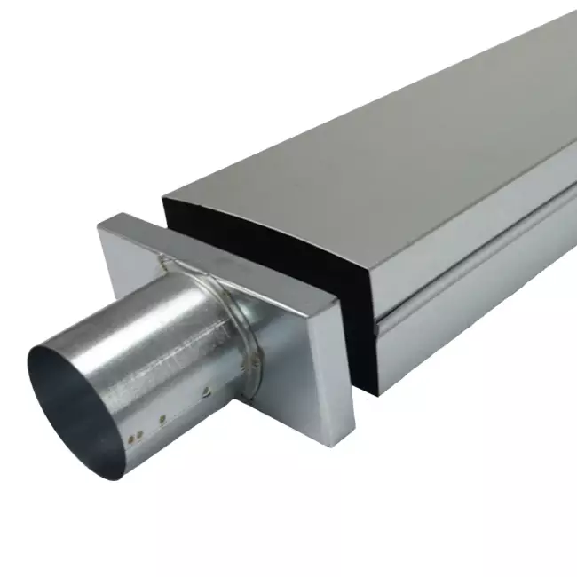 Couvercle 170x80 mm avec raccord de diamètre 80 mm pour le tuyau d'évacuation des fumées