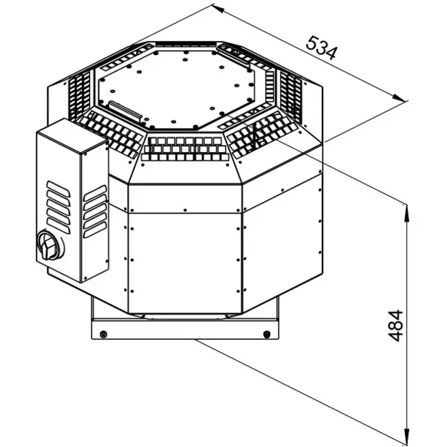 Dakventilator geïsoleerd rookgasafvoer - DVNI 225 D2 F4 30