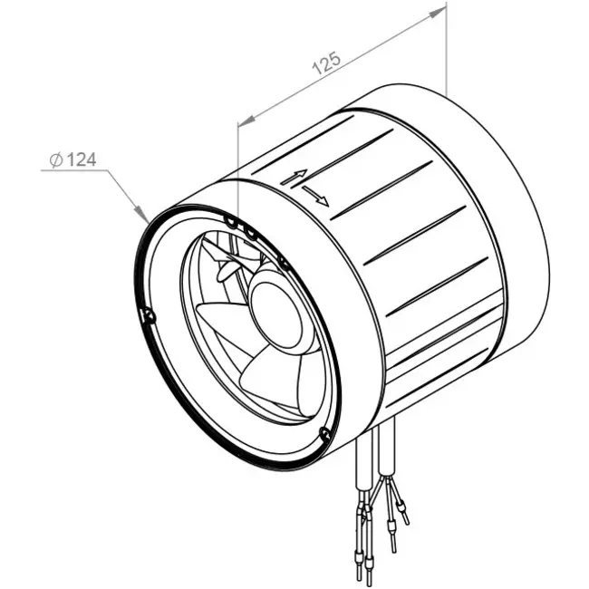 Ventilateur de gaine 125mm flux mixte ETAMASTER - EM 125 EC 01