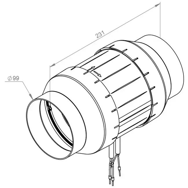 Buisventilator 100mm mixed-flow ETAMASTER - EM 100L EC 02