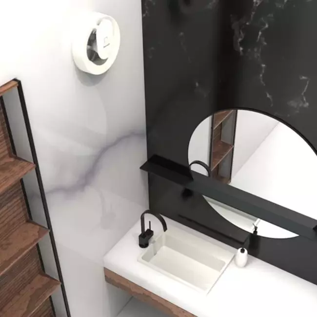 Vmc salle de bain Svara avec capteur d'humidité et de lumière 100-125mm (contrôlé par application)