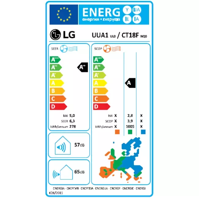 LG Inverter Cassette airco met afdekplaat CT18F R32 5,0 kW
