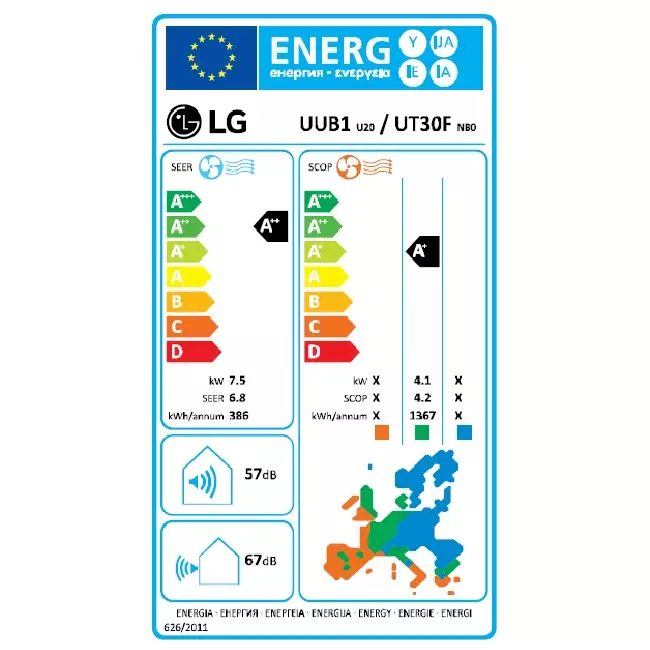 LG Cassette airco met afdekplaat UT30F-Compact R32 8,0 kW set