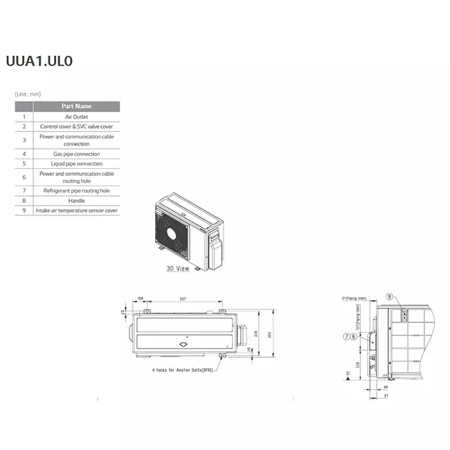 LG Cassette airco met afdekplaat CT12F-S R32 3,5 kW set