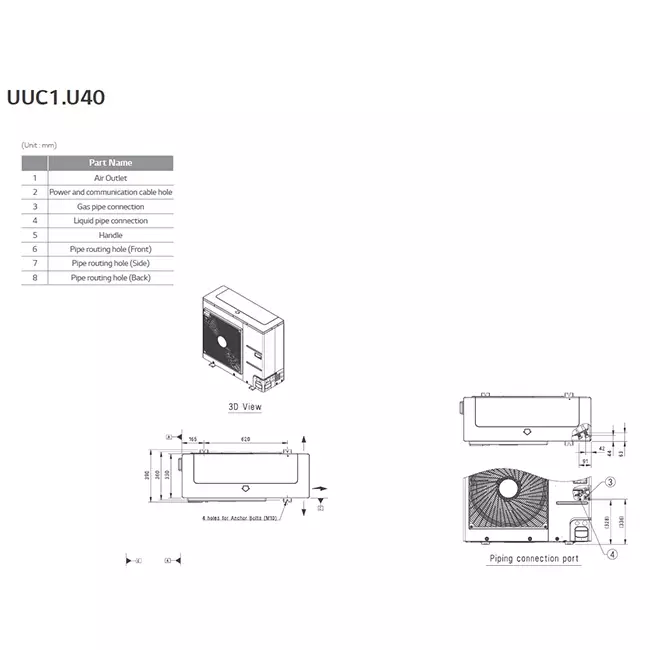 LG Climatiseur à cassette avec plaque de recouvrement UT30F-S R32 8.0 kW set
