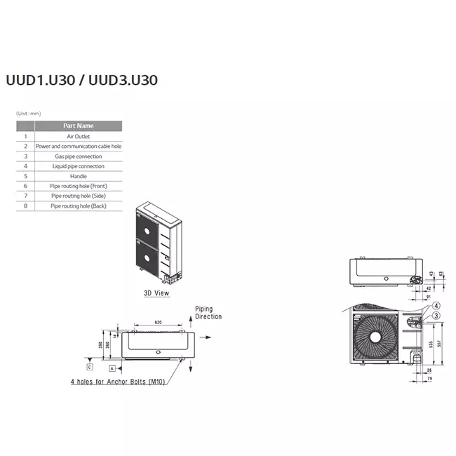 LG Climatiseur à cassette avec plaque de recouvrement UT48F-S R32 13.4 kW set