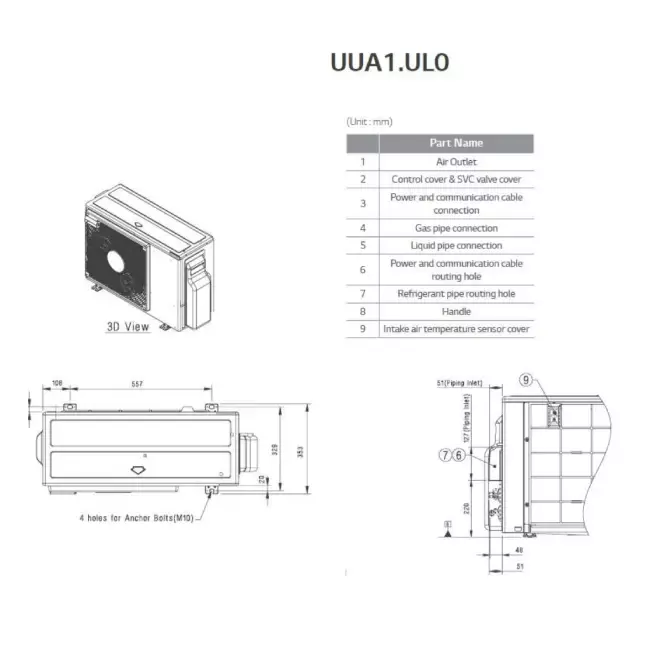 LG Inverter CL18F-Compact Kanaal airco R32 5,0 kW set