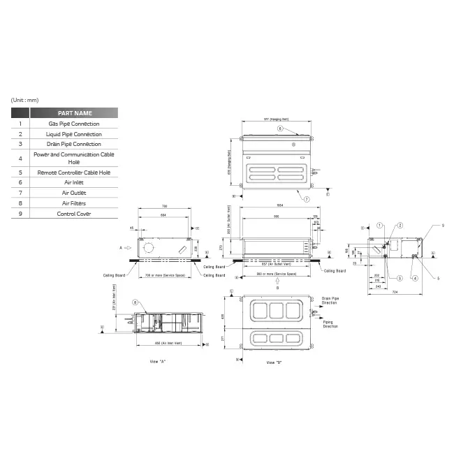 LG Mid static Inverter kanaal airco UM30F-S R32 8,0 kW set