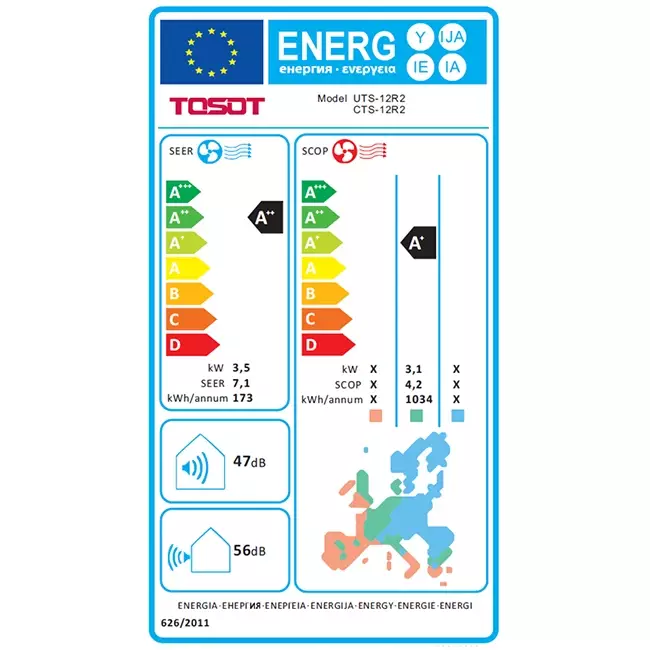 Tosot by GREE Inverter Cassette airco CTS-12R R32 3,5 kW set