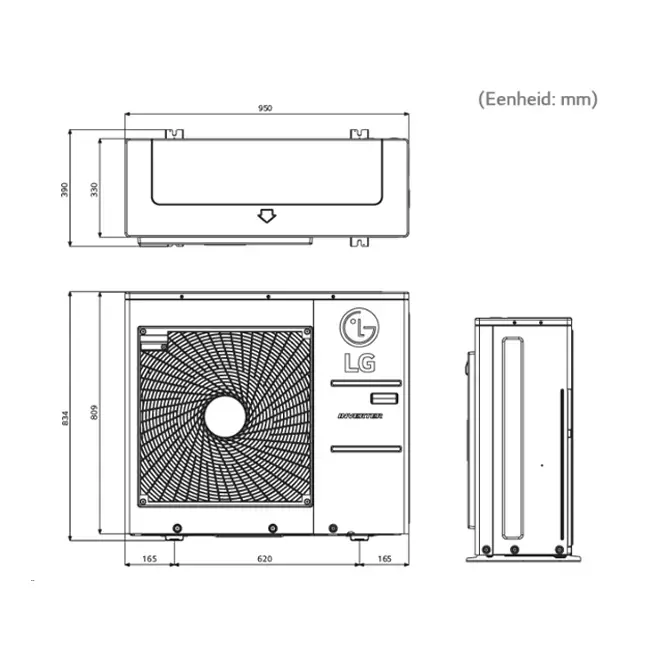 LG airco buitenunit Multi 1-4 units Max 39 BTU R32 7,0 kW