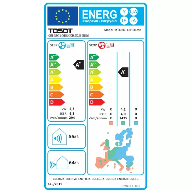 Tosot PULAR Multi split airco Inverter 0912P R32 1x2,5 kW en 1x3,5 kW set