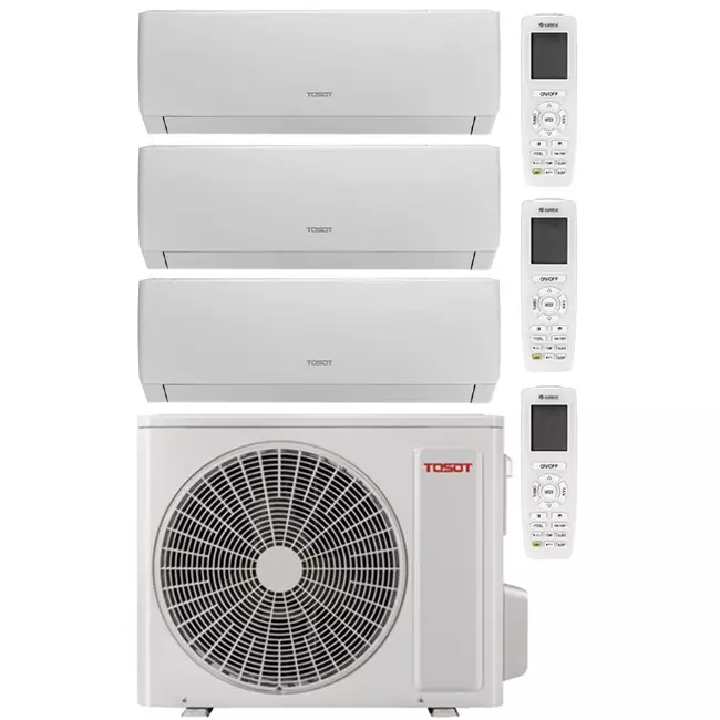 Tosot PULAR Triple split airco Inverter 090912P R32 2x2,5 + 1x3,2 kW set