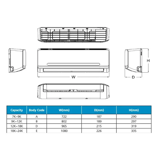 MaxiCool AURORA Climatiseur Inverter R32 7.0 kW set