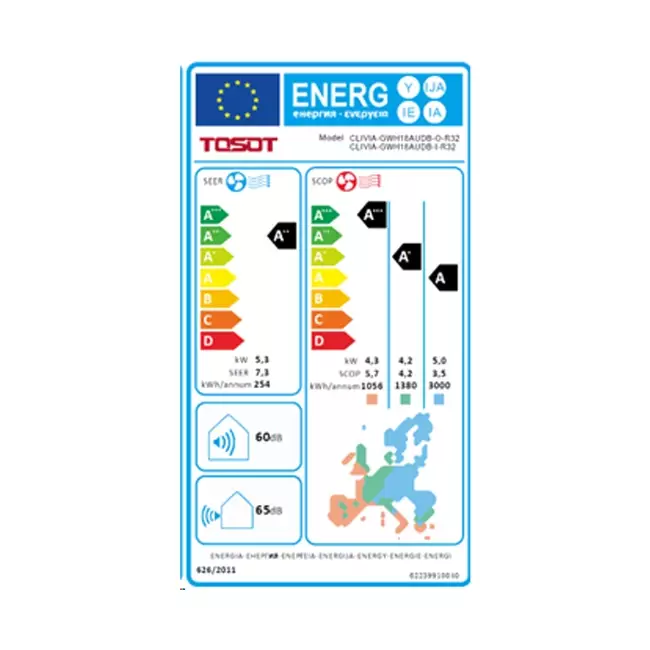 Tosot CLIVIA by GREE Unité intérieure Black Design R32 5,3-5,4 kW