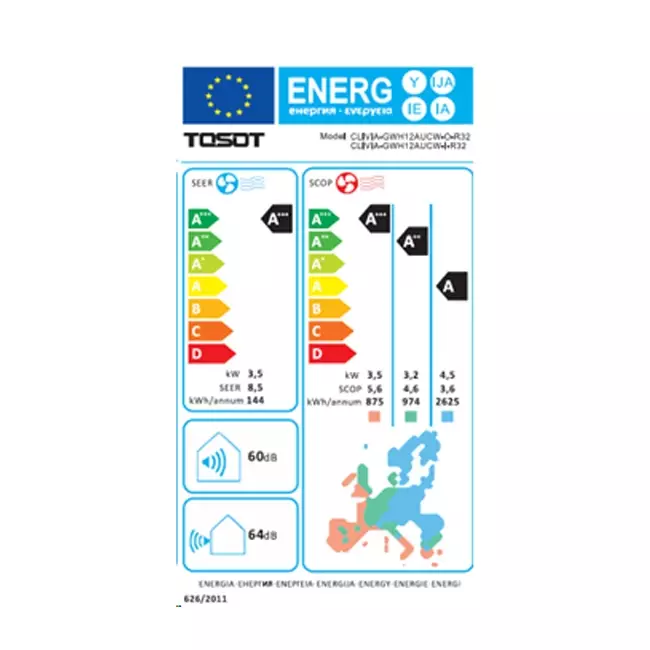 Tosot CLIVIA by GREE Unité intérieure Design R32 3,5-3,8 kW