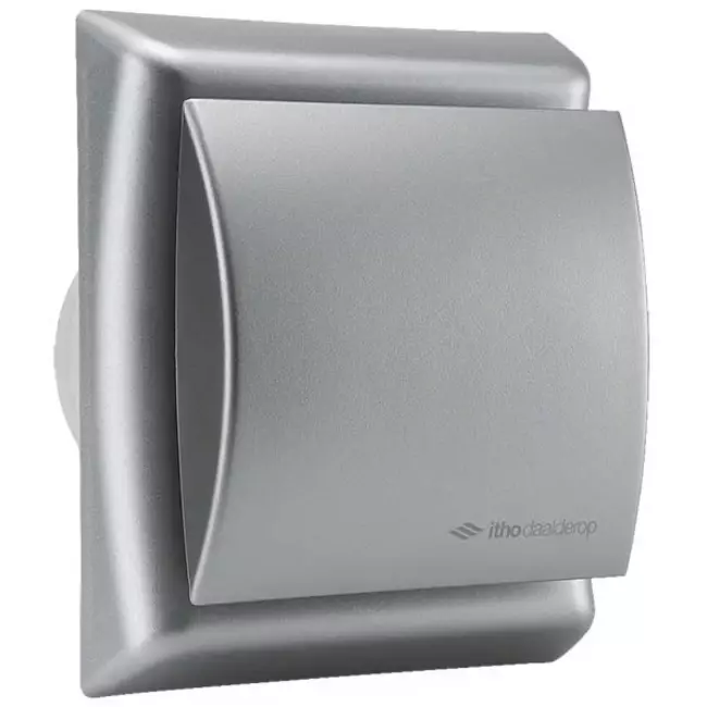 Itho Daalderop badkamerventilator Ø 100 mm- mat zilver met timer BTVZ-N211 T