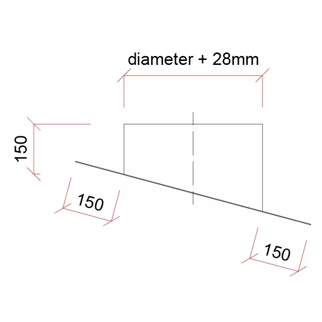 Plaque à coller Thermoduct en aluminium pour roof terminal de 160mm de diamètre - 25 degrés