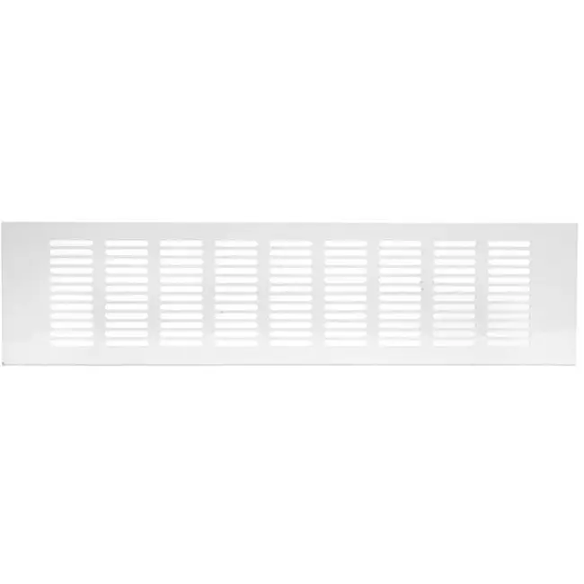 Grille de ventilation plinthe aluminium - blanc L = 400 mm x H = 100 mm - RA1040