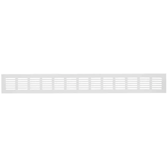 Grille de ventilation plinthe aluminium - blanc L = 500 mm x H = 60 mm - RA650