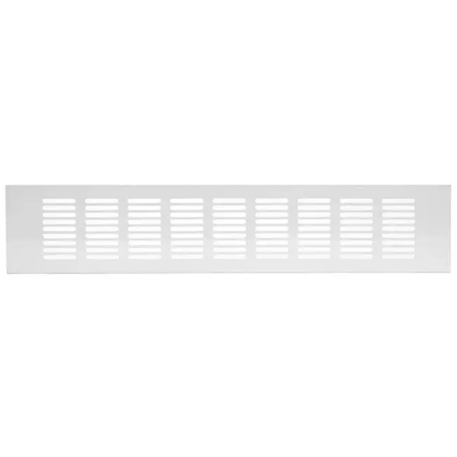 Grille de ventilation plinthe aluminium - blanc L = 400 mm x H = 80 mm - RA840