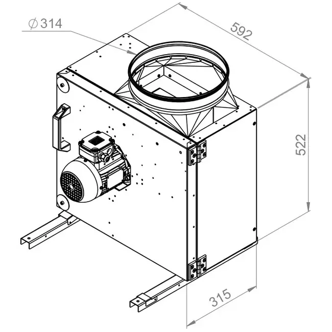 Ventilateur de caisson gaz de combustion F400 - MPS 280 D2 F4 30