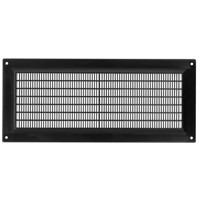 Grille de ventilation rectangulaire grillagée 130 x 300 noir - VR1330M