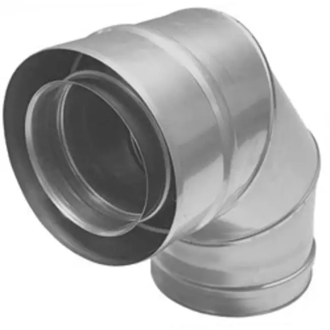 Raccord coudé 87 ° diamètre concentrique 80 - 125 mm I316L/I304 (D0,5/0,6) ( joints d'étanchéité conduit interne inclus)