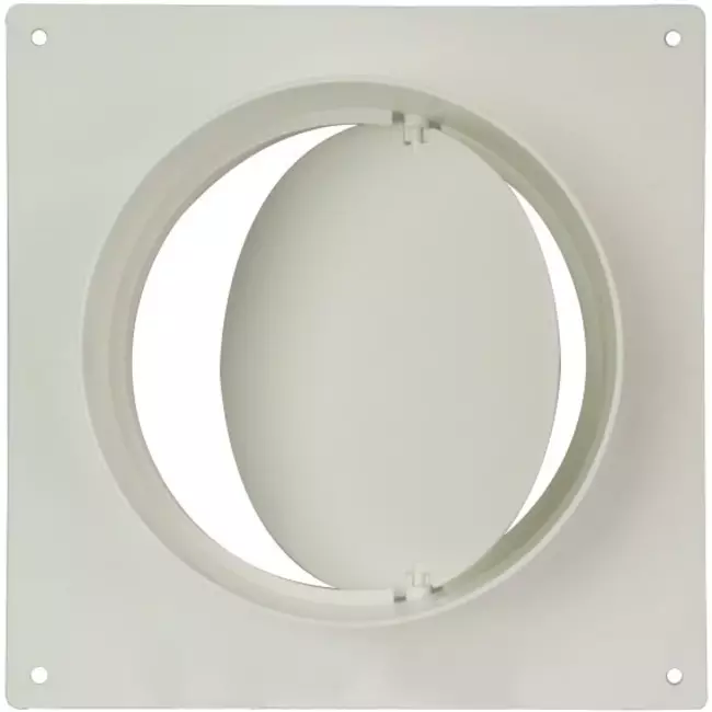 Ronde kunststof muurplaat met terugslagklep diameter: 100mm AFV100