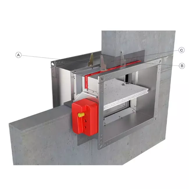 Brandklep rechthoekig handbediend - E-FD25 100x300 R