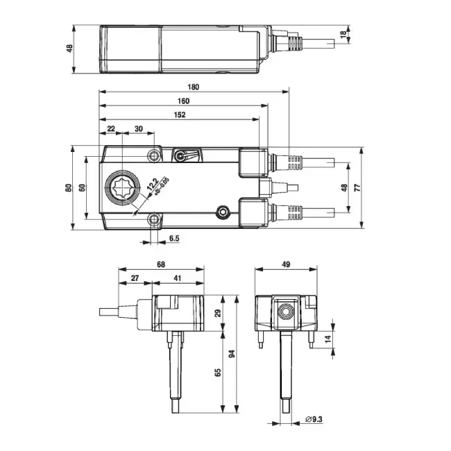 Brandklepservomotor 230V, 18 Nm, open/dicht - E-BF230T