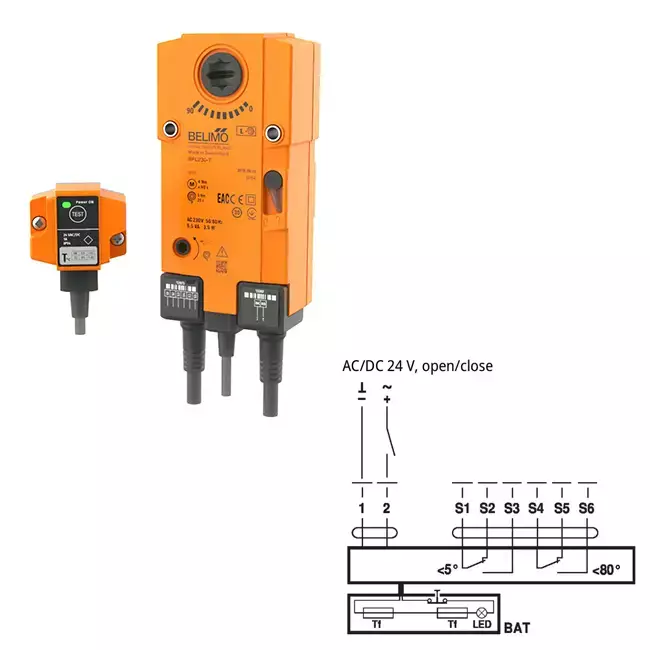 Brandklepservomotor 230V, 18 Nm, open/dicht - E-BF230T