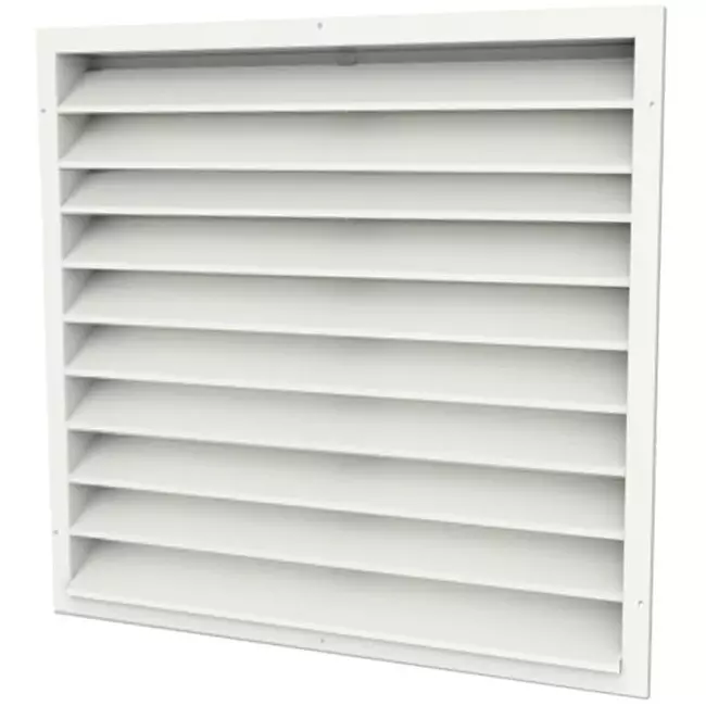 Buitenmuurrooster gegalvaniseerd staal 300x300 - RAL 9010
