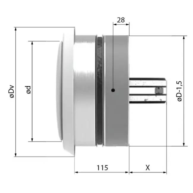Clapet coupe-feu circulaire 125mm avec vanne de ventilation - E-BFDC V EI120S D125