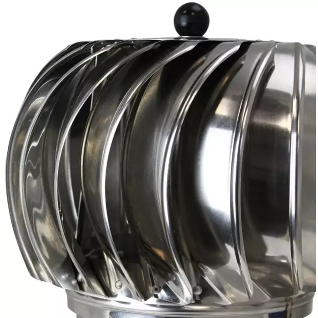 Windgedreven dakventilator Cowl 200 mm RVS inclusief plakplaat - 115m3/h