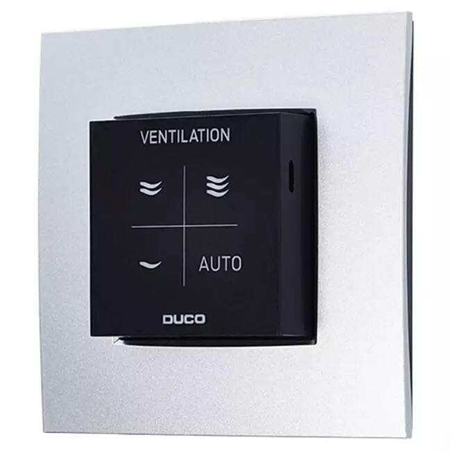 Duco vocht ruimtesensor met bediening RF/Wired zwart