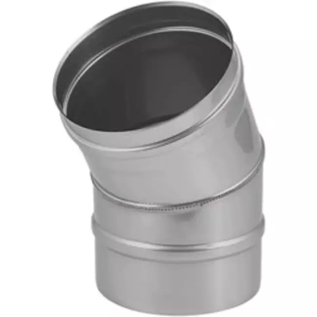 Kachelpijp Ø 150 mm RVS enkelwandige bocht 30°
