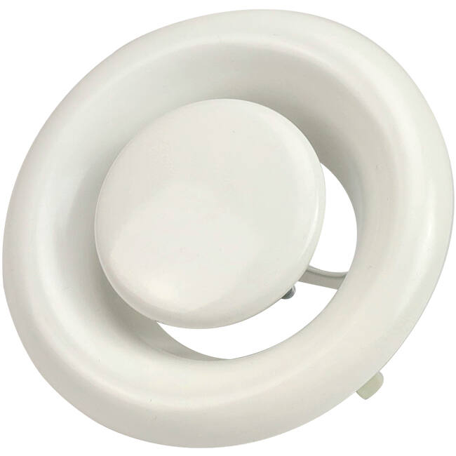 Ventilatie afvoer ventiel 100mm met metaal klemveren - DVS-C100 RAL9010