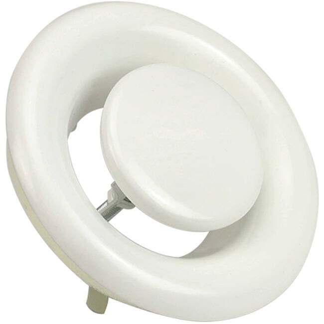 Ventilatie afvoer ventiel 100mm met metaal klemveren - DVS-C100 RAL9010