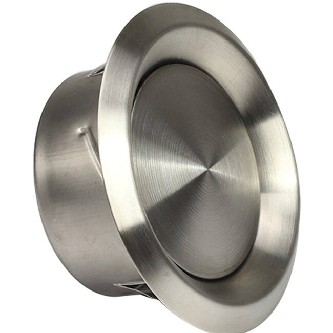 Vanne de ventilation en acier inoxydable 160mm entrée et sortie fixe avec ressorts de friction - DVI-C160