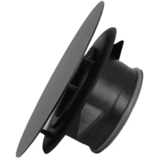 Imaginair RLV ventiel groot Ø 125 mm  - montageveren + ring - zwart
