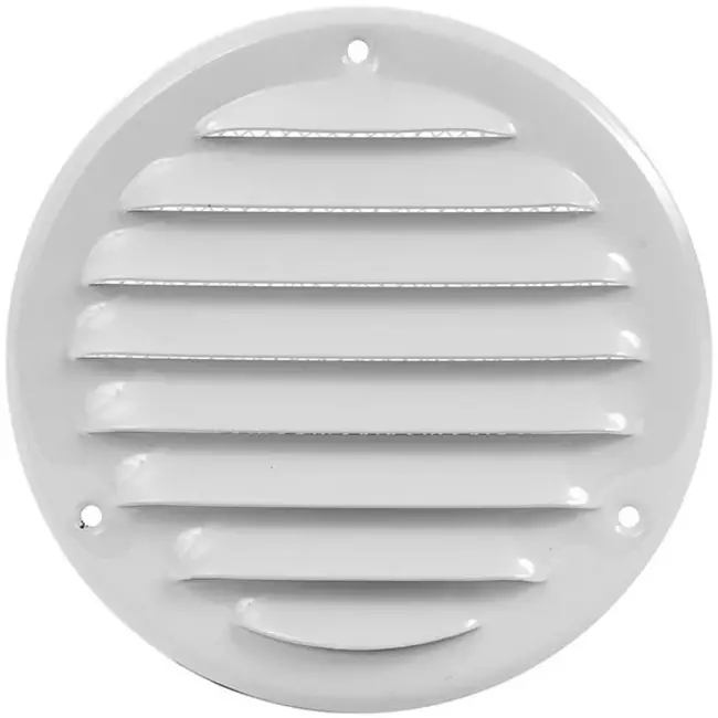 Metalen ventilatierooster rond 125mm wit - MR125 - RAL9016