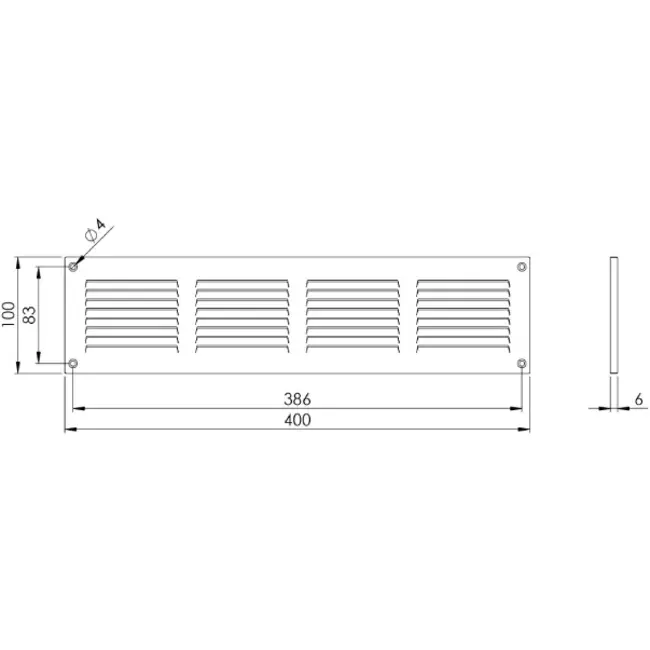 Grille métal 400 x 100 mm marron - MR4010B