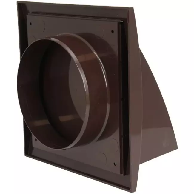 Gevelrooster met terugslagklep 190x190 mm diameter 150 mm bruin - ND15FVB