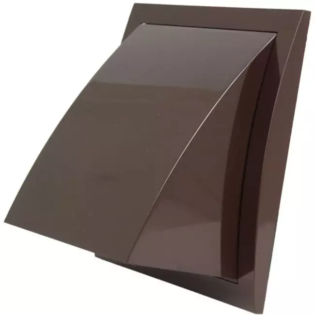 Gevelrooster met terugslagklep 190x190 mm diameter 150 mm bruin - ND15FVB