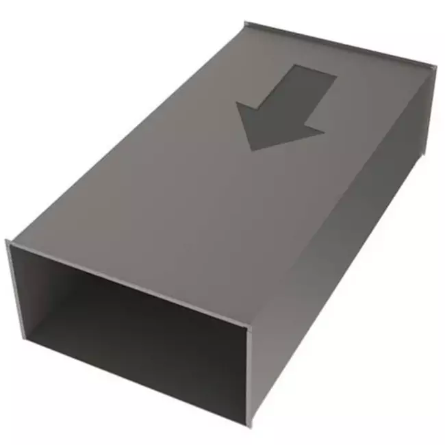 Longueur d'adaptation conduit d'air droit l=150 mm x H=100 mm L=1500