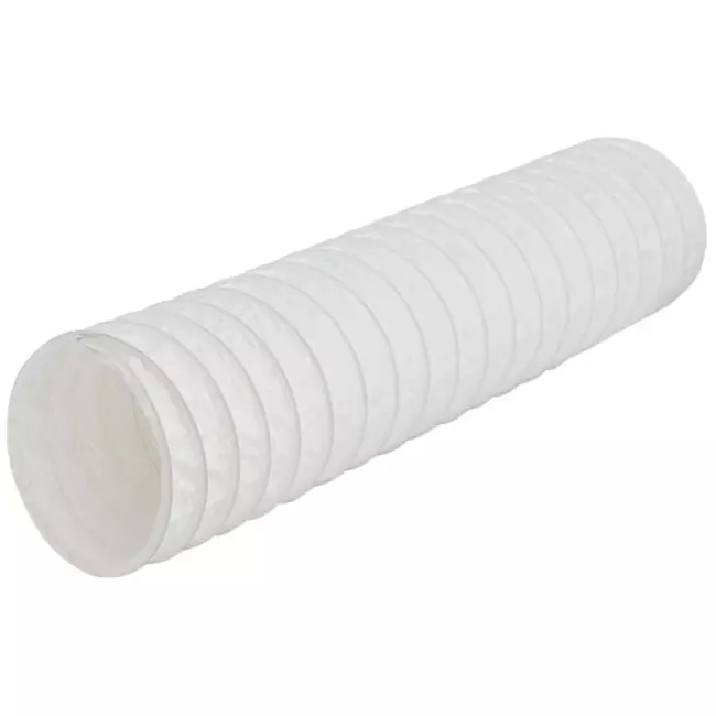 PVC 125 mm flexibele witte slang - 6 m