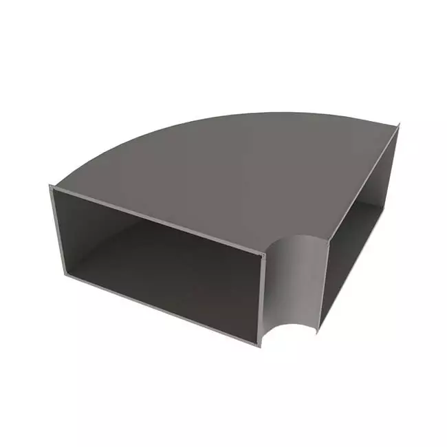 Bocht 90 graden horizontaal B=1000 mm x H=400 mm