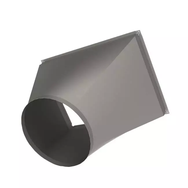 Rond op rechthoekig verloop B=1000 mm x H=250 mm