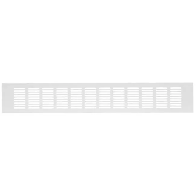 Grille de ventilation plinthe aluminium - blanc L = 500 mm x H = 80 mm - RA850