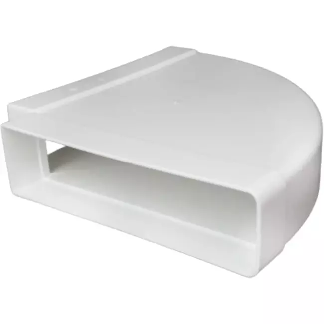 Rechthoekige kunststof horizontale 90° bocht 220x90mm - KLH29-90